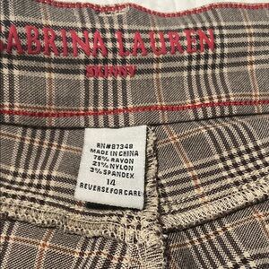 Women's Skinny Plaid Pants - Brown